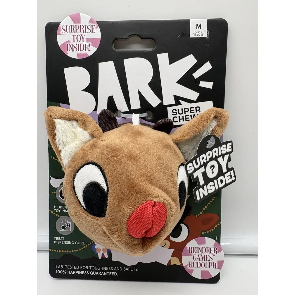Bark Box  Super Chewer Reindeer Games Rudolph Dog Toy NEW w TAG Large 50+ Pounds